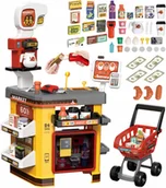 Zabawy w naśladowanie dorosłych - 2 x SUPERMARKET SKLEP dla Dzieci PARA Lodówka WIFI KOSZYK OBROTOWA KASA MAT - miniaturka - grafika 1