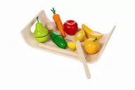 Zabawki kreatywne - Plan Toys Warzywa i owoce na tacy - miniaturka - grafika 1