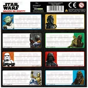 Szkolne artykuły papiernicze - Naklejki na zeszyt 2 arkusze Star Wars Derform - miniaturka - grafika 1