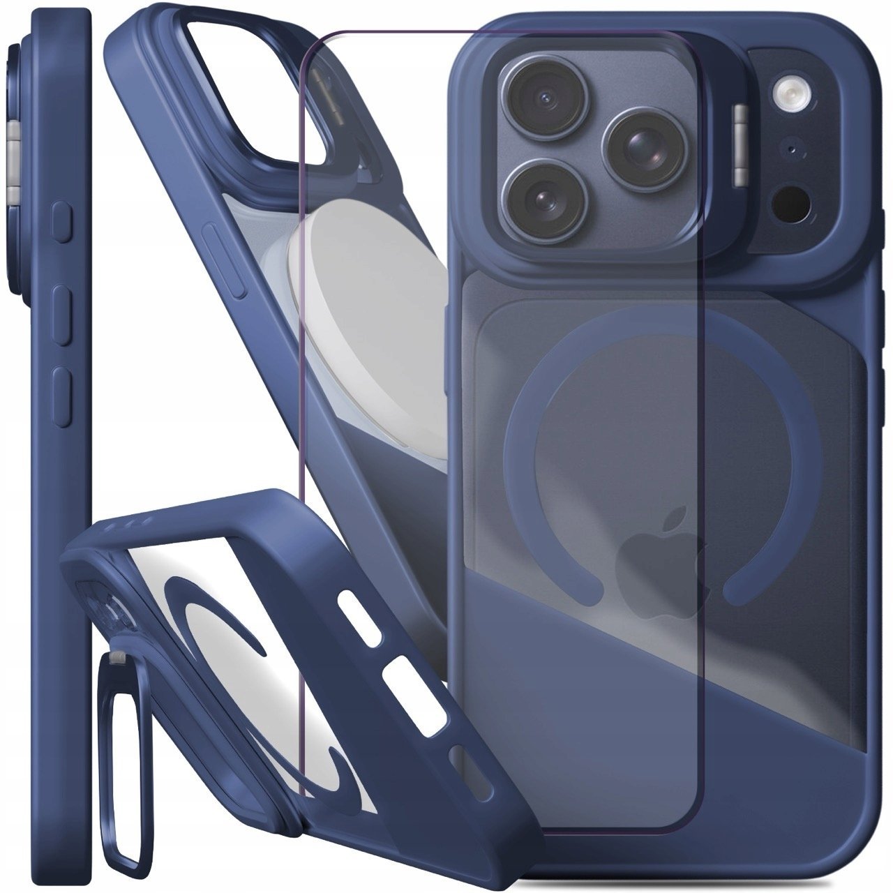 Etui Do Magsafe Do Apple iPhone 17 Pro Fusion, Niebieskie, Clear Szkło