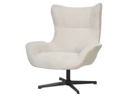 Fotele - Fotel Obrotowy Oskar #300 Tapicerowany Jasny Beżowy Teddy Boucle 90X88X101 Cm B 8675 - miniaturka - grafika 1