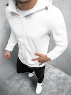 Kurtki męskie - KURTKA SOFTSHELL MĘSKA Z KAPTUREM BIAŁA OZONEE JS/HH017/45Z - Ozonee - miniaturka - grafika 1