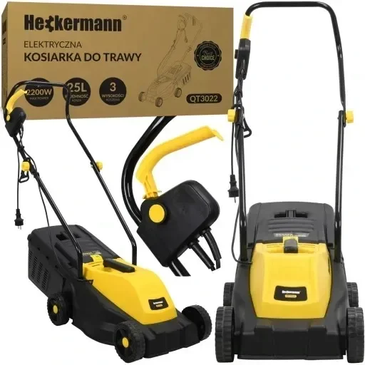 Kosiarka Elektryczna Do Trawy Mocna Lekka 30cm Z Koszem 25l 2200w Premium