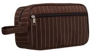 Kosmetyczki, organizery i kuferki - Kosmetyczka damska pojemny organizer na kosmetyki z uchwytem, brązowy - miniaturka - grafika 1
