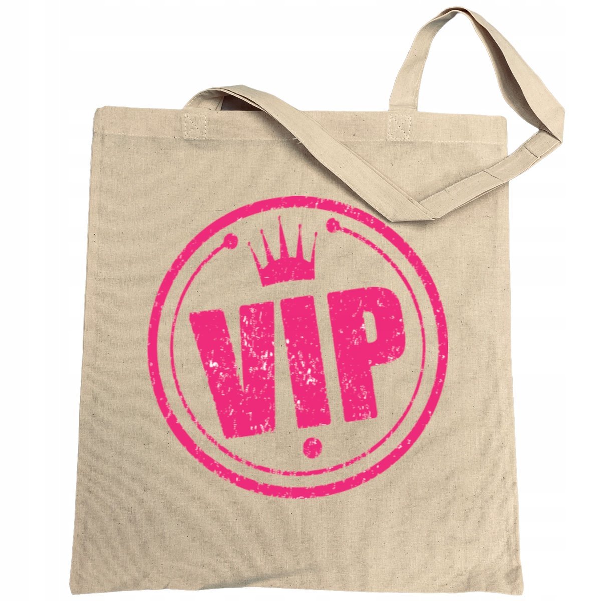 Torba na zakupy różowy nadruk VIP Korona