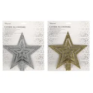 Ozdoby bożonarodzeniowe - Czubek na choinkę z brokatem 19 cm mix - miniaturka - grafika 1