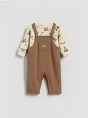 Komplety dla niemowląt - Reserved - Bawełniany komplet - brązowy - miniaturka - grafika 1