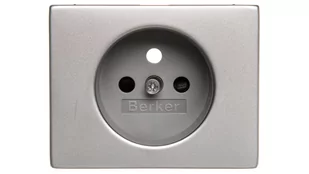 Berker K5 stal szlachetna płytka do gniazda z uziemieniem z przesłonami B_3965757004 - Gniazdka elektryczne - miniaturka - grafika 1