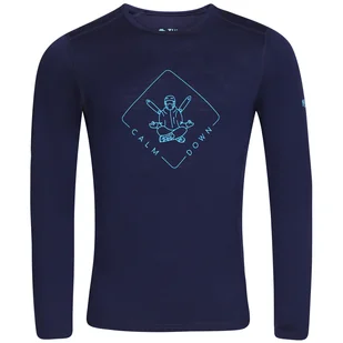 Koszulka męska Zulu Merino Buddha 160 Long Rozmiar: XXL / Kolor: niebieski - Koszulki sportowe męskie - miniaturka - grafika 1
