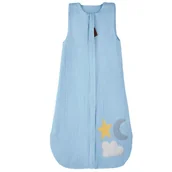 Śpiworki dla dzieci - Hi Little One śpiworek do spania dla Niemowlaka TOG 1,0 BIO muślin DAY & NIGHT Baby Blue M - miniaturka - grafika 1