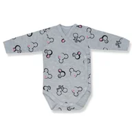 Body dla niemowląt - BODY KOPERTOWE Z KOLEKCJI MYSZKA NEON SZARY MELANŻ 68 - miniaturka - grafika 1