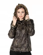 Kurtki damskie - Ciepła Kurtka Damska Ocieplana Futerkiem 617-2 XXL - miniaturka - grafika 1