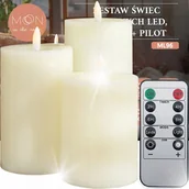Zabawki kreatywne - ŚWIECZKI 3 DUŻE OZDOBNE ŚWIECE DEKORACJA ŚWIĄTECZNA LED STEROWANE PILOTEM - miniaturka - grafika 1