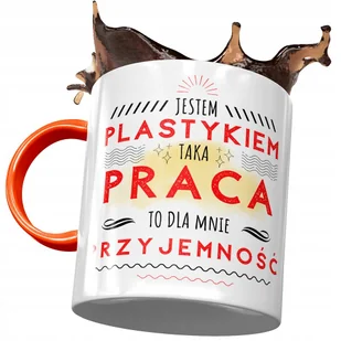 Kubek Pomarańczowy dla Plastyka na Prezent z Nadrukiem ze Zdjęciem + Opakowanie na prezent (wzór 03) - Kubki - miniaturka - grafika 1