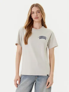 adidas T-Shirt Collegiate Graphic JM4348 Beżowy Regular Fit - Koszulki i topy damskie - miniaturka - grafika 1