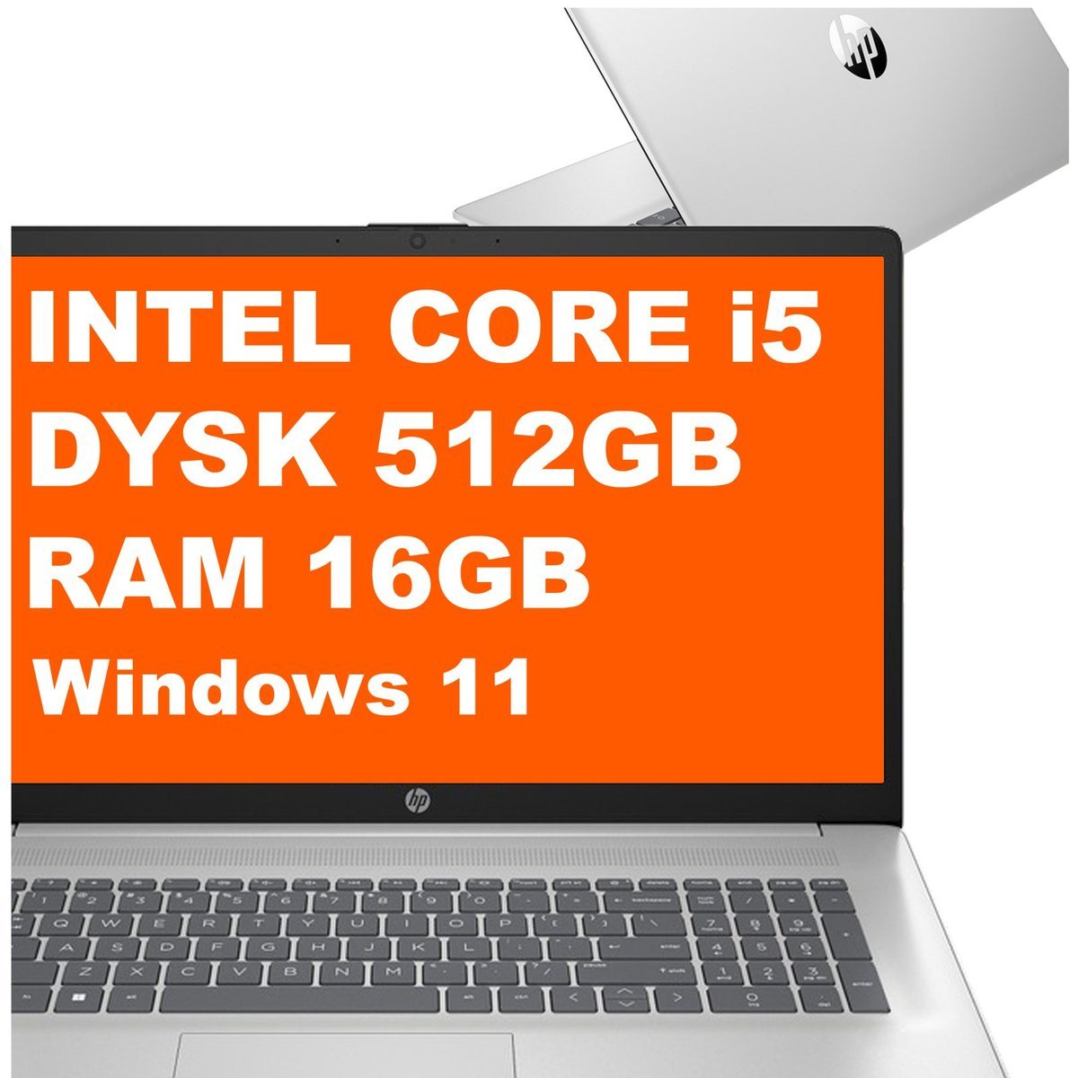 HP 17-cn3018ca / B58KVUA / Intel i5 / 16GB / 512GB / Intel Iris Xe / FullHD / Win 11 / Srebrny