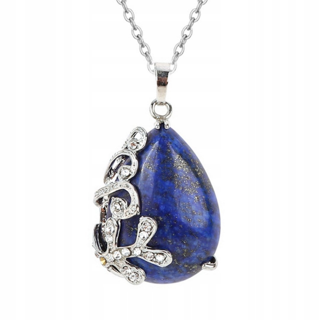 Naszyjnik z Kamieniem Naturalnym Lapis Lazuli Kropla Elegancja