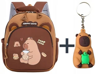ZESTAW Plecak + BRELOK dziecięcy KAPIBARA plecaczek dla dzieci breloczek - Zestawy szkolne - miniaturka - grafika 1