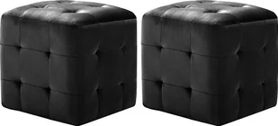 Elior Zestaw dwóch czarnych puf do salonu - Zauri 4X - Pufy i podnóżki - miniaturka - grafika 1