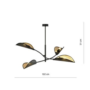 Emibig LOTUS 4 BLACK/GOLD 1106/4 lampa sufitowa żyrandol oryginalny Design abażury 1106/4 - Lampy sufitowe - miniaturka - grafika 6