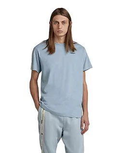 Koszulki męskie - G-STAR RAW Koszulka męska z taśmą, Niebieski (Ash Blue D21550-c336-5304), L - grafika 1