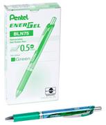 Długopisy - Pentel Cienkopis 0.5 K Bln75d zielony pudełko A 12 - miniaturka - grafika 1
