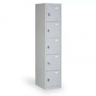 Szafka ubraniowa ze schowkami, 5 schowków, drzwi szare, zamek cylindryczny - Szafki biurowe - miniaturka - grafika 2