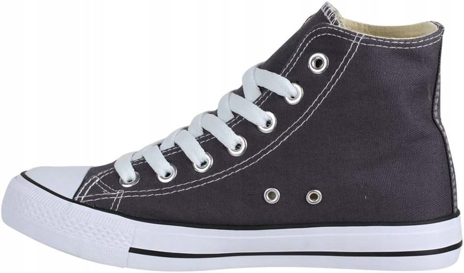 Elara Trampki Wysokie Tekstylne Sznurowane Czarne 36 Ż7m