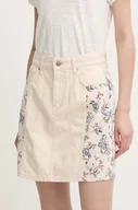Spódnice - Pepe Jeans spódnica jeansowa MINI SKIRT HW PAISLEY kolor beżowy mini rozkloszowana PL901135 - miniaturka - grafika 1
