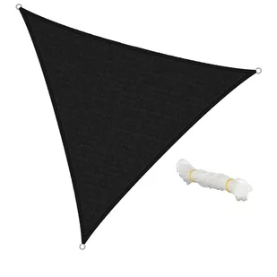 Trójkątny żagiel przeciwsłoneczny 3,6x3,6x3,6 m antracytowy 100% HDPE z ochroną UV wraz z linami mocującymi - Markizy - miniaturka - grafika 1