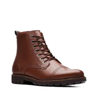 Botki męskie - Clarks Batcombe Cap [dark tan leather] - rozmiar 46 - miniaturka - grafika 1