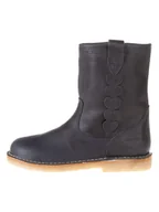 Kozaki damskie - POM POM Skórzane kozaki w kolorze granatowym - miniaturka - grafika 1