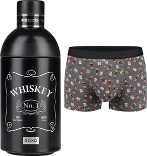 Soxo Bokserki męskie Whiskey w butelce idealny pomysł na prezent L - Majtki męskie - miniaturka - grafika 1