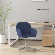 Fotele i krzesła biurowe - vidaXL Obrotowe krzesło biurowe, niebieskie, tapicerowane tkaniną - miniaturka - grafika 1