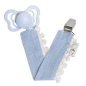 Akcesoria do smoczków - Pom Pom - Zawieszka Do Smoczka Pacifier Holder Boho Leo Light Blue - miniaturka - grafika 1