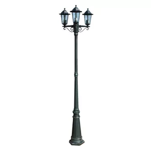 vidaXL Lampa ogrodowa, stojąca Wilanów 215 cm ciemny zielony i czarny - Lampy ogrodowe - miniaturka - grafika 1