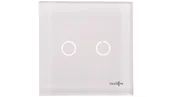 Klawisze i ramki - Touchme TM702W Duży panel 86x86mm szklany łącznik podwójny biały TM702W - miniaturka - grafika 1