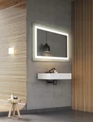 Lustra - Lustro łazienkowe podświetlane LED prostokątne 60x80 cm różne barwy światła - miniaturka - grafika 1