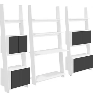 Meblościanka Młodzieżowa 2 Rack MebloCross Craft Biały / Grafit Mat - Zestawy mebli biurowych - miniaturka - grafika 1