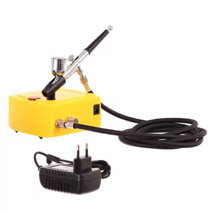 CICHY Kompaktowy Kompresor do Aerografu + Aerograf Wąż Stojak - Sprężarki i kompresory - miniaturka - grafika 1