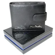 Portfele - Portfel Męski Skórzany PIERRE CARDIN Skóra Licowa Mały Poziomy Z Zapinką Dwa Skrzydełka 323A CZARNY 10,5 x 9 x 2 [cm] - miniaturka - grafika 1