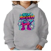 Bluzy dla dziewczynek - BLUZA DZIECIĘCA Z KAPTUREM 67 SIX SEVEN VIRAL 122-128 DLA DZIECKA PREZENT - miniaturka - grafika 1