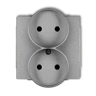 Gniazdo podwójne srebrne bez uziemienia 7DGPR-2 DECO KARLIK - Gniazdka elektryczne - miniaturka - grafika 1