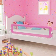 Zabezpieczenia dla dzieci - VidaXL, Barierka do łóżeczka dziecięcego, Różowa, 42x180 cm - miniaturka - grafika 1