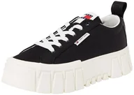Koszulki i topy damskie - TOMMY JEANS Damskie TJW FLATFORM SNEAKER NYLON Low Top, CZARNY (czarny), 4 UK, Czarny, 4 - miniaturka - grafika 1