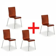 Fotele i krzesła biurowe - B2B Partner Krzesło drewniane CLASSIC 3+1 GRATIS, orzech 483052 - miniaturka - grafika 1