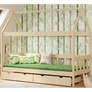 Sosnowe łóżko dla dziecka z 2 szufladami, wanilia - Dada 4X 190x90 cm