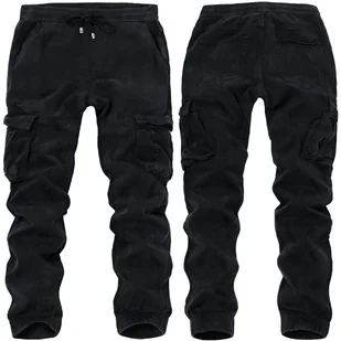 Spodnie joggery bojówki męskie czarne Recea - Spodnie męskie - miniaturka - grafika 1