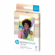 Papier do drukarek - HP 2FR23A 5,8 x 9,5 cm wysokiej jakości cynkowy papier fotograficzny (20 arkuszy) kompatybilny z zębatką Select i Plus. 2FR23A - miniaturka - grafika 1