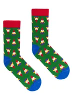 Skarpetki męskie - Zielone krasnale skrzaty kolorowe skarpetki we wzory Kabak - miniaturka - grafika 1